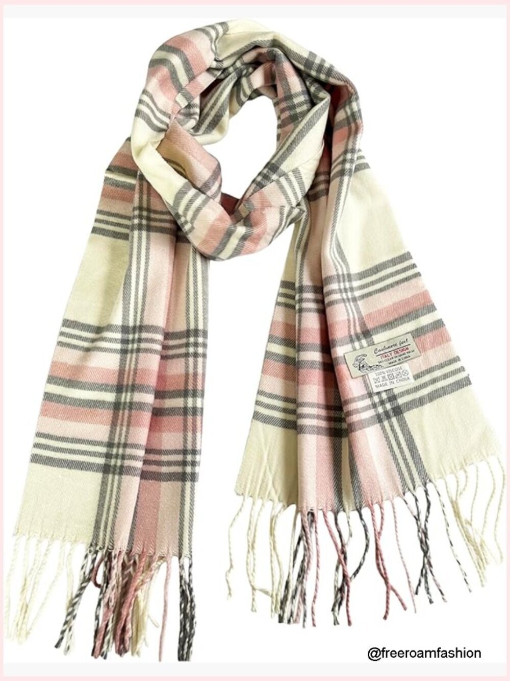 Unisex Cashmere-Feel Scarf, Tartan Plaid, 72 x 12 Inches, Winter
